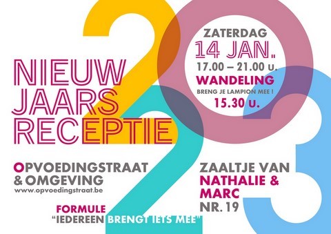 Flyer van nieuwjaarsreceptie